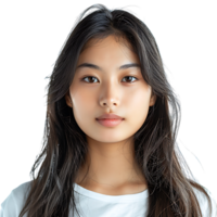 Asian girl model on isolated transparent background png