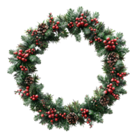 3d christmas wreath on isolated transparent background png