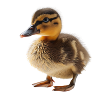 Duckling front view on isolated transparent background png