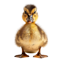 Duckling front view on isolated transparent background png