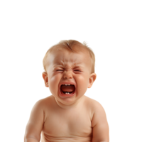 Baby crying on isolated transparent background png