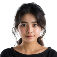 Asian girl model on isolated transparent background png