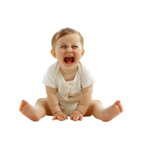 Baby crying on isolated transparent background png