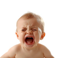 Baby crying on isolated transparent background png