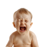 Baby crying on isolated transparent background png