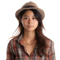 Asian girl model on isolated transparent background png