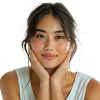 Asian girl model on isolated transparent background png