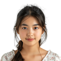 asiático niña modelo en aislado transparente antecedentes png
