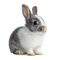 Cute bunny rabbit on isolated transparent background png