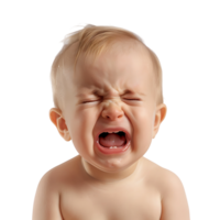 Baby crying on isolated transparent background png