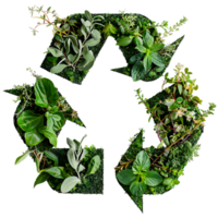 Recycle icon symbol in plants nature on isolated transparent background png