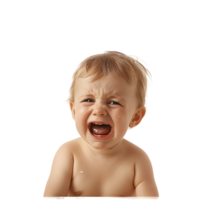 Baby crying on isolated transparent background png