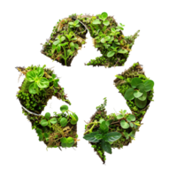 Recycle icon symbol in plants nature on isolated transparent background png