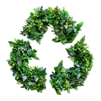 Recycle icon symbol in plants nature on isolated transparent background png