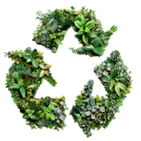 Recycle icon symbol in plants nature on isolated transparent background png