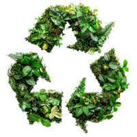 Recycle icon symbol in plants nature on isolated transparent background png