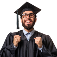 contento hombre graduación en aislado transparente antecedentes png