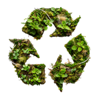 recycle icoon symbool in planten natuur Aan geïsoleerd transparant achtergrond png