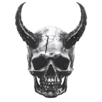 Devil skull with horns on isolated transparent background png