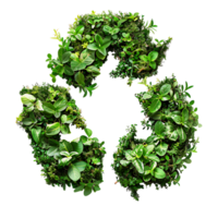recycle icoon symbool in planten natuur Aan geïsoleerd transparant achtergrond png