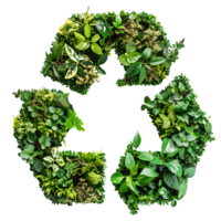 Recycle icon symbol in plants nature on isolated transparent background png