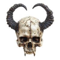 Devil skull with horns on isolated transparent background png