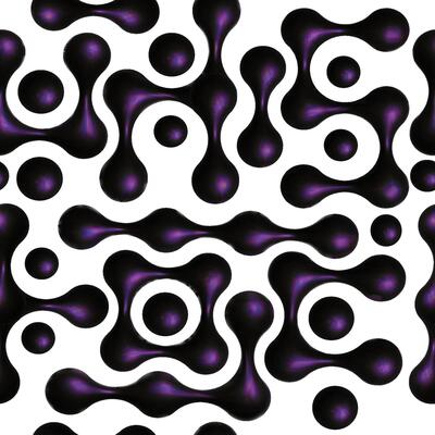 Liquid connected blobs seamless background. Seamless metaballs pattern. Morph shiny 3D metaball shapes texture for design.Modern 3D background. illustration