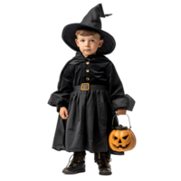 Boy kid halloween costume trick or treat on isolated transparent background png