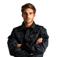 Young security guard on isolated transparent background png