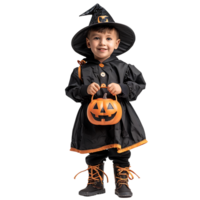 Boy kid halloween costume trick or treat on isolated transparent background png