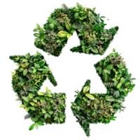 reciclar ícone símbolo dentro plantas natureza em isolado transparente fundo png