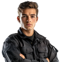 Young security guard on isolated transparent background png