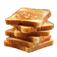 Stack of sliced toast bread on isolated transparent background png