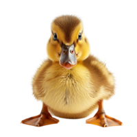 Duckling front view on isolated transparent background png