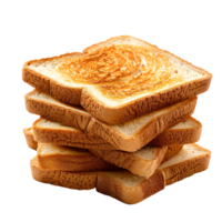 Stack of sliced toast bread on isolated transparent background png