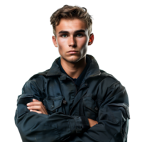 Young security guard on isolated transparent background png