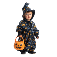garçon enfant Halloween costume tour ou traiter sur isolé transparent Contexte png
