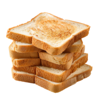 Stack of sliced toast bread on isolated transparent background png