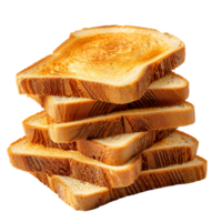 Stack of sliced toast bread on isolated transparent background png