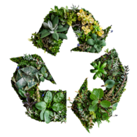 reciclar icono símbolo en plantas naturaleza en aislado transparente antecedentes png