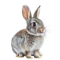 Cute bunny rabbit on isolated transparent background png