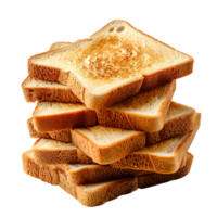 Stack of sliced toast bread on isolated transparent background png