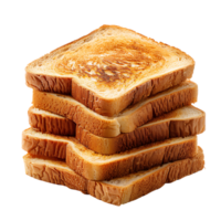 Stack of sliced toast bread on isolated transparent background png