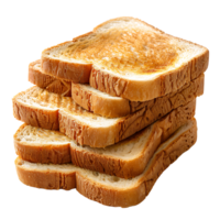 Stack of sliced toast bread on isolated transparent background png