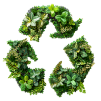 Recycle icon symbol in plants nature on isolated transparent background png