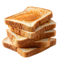 Stack of sliced toast bread on isolated transparent background png