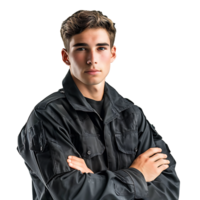 Young security guard on isolated transparent background png