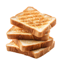 Stack of sliced toast bread on isolated transparent background png