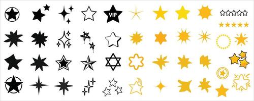 Set of Star Shapes. Magic Symbols. vector