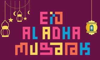 Eid Al Adha Mubarak Design Background. Illustration For Greeting Card, Poster And Banner. vector